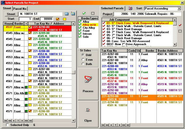 Assign Parcels to Project for Job Components